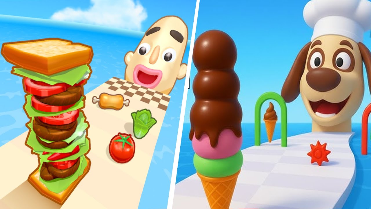 Sandwich Run 🆚 Stacky Ice Cream Runner🧿🌺🌈Walkthrough Android IOS 2025 New Update Gameplay 77783