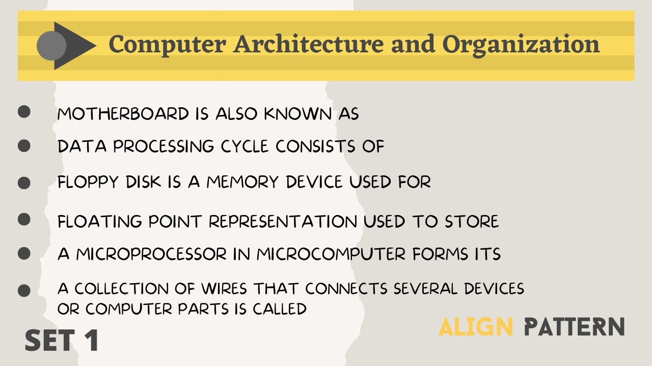 Top 20 Computer Architecture and Organization Questions asked in Exams | Set 1 | Align Pattern
