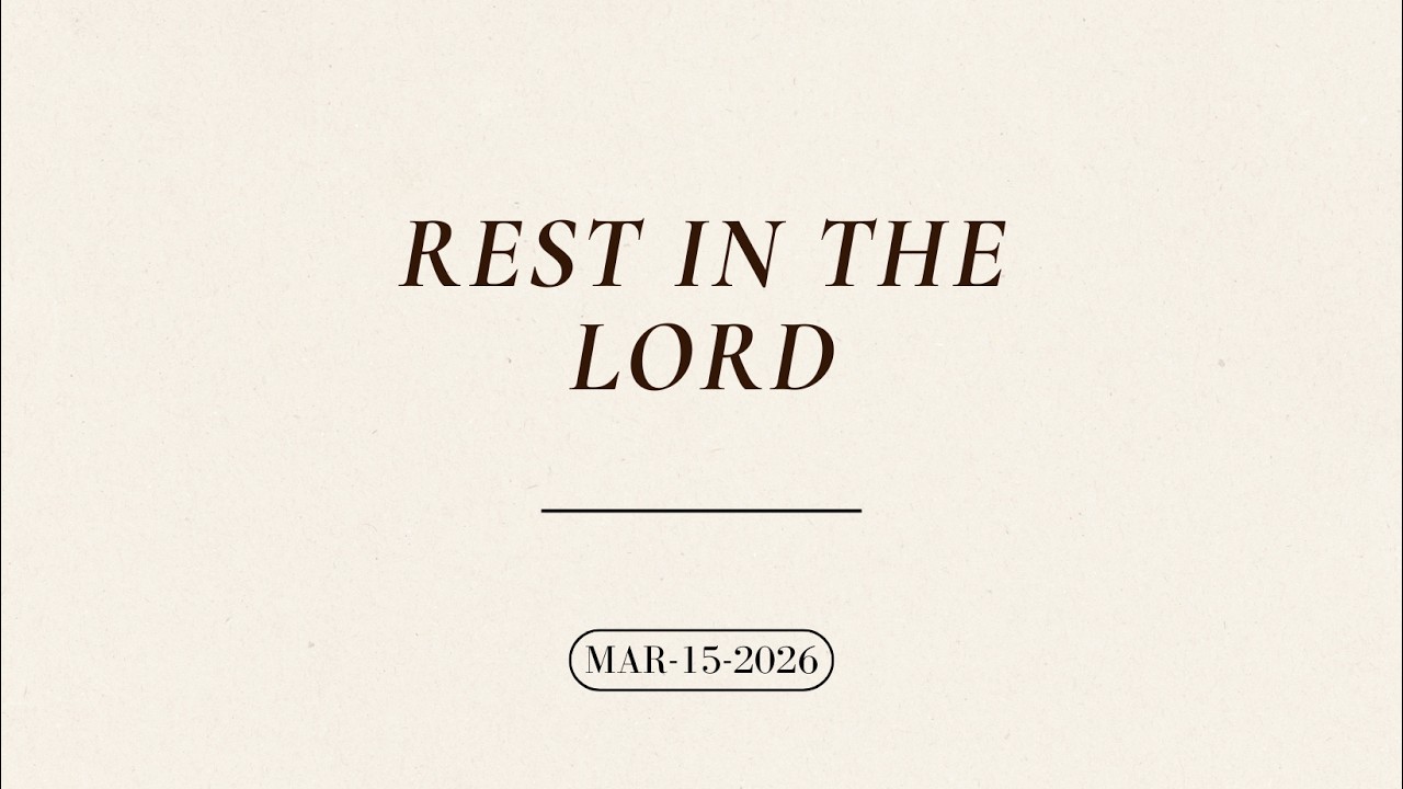 Rest in the Lord III | Psalm 37:1-8 | Pastor David Oluwadara