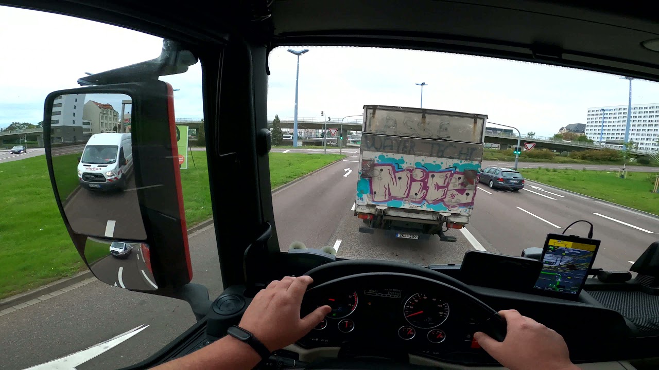 POV. Halle city tour. Germany.