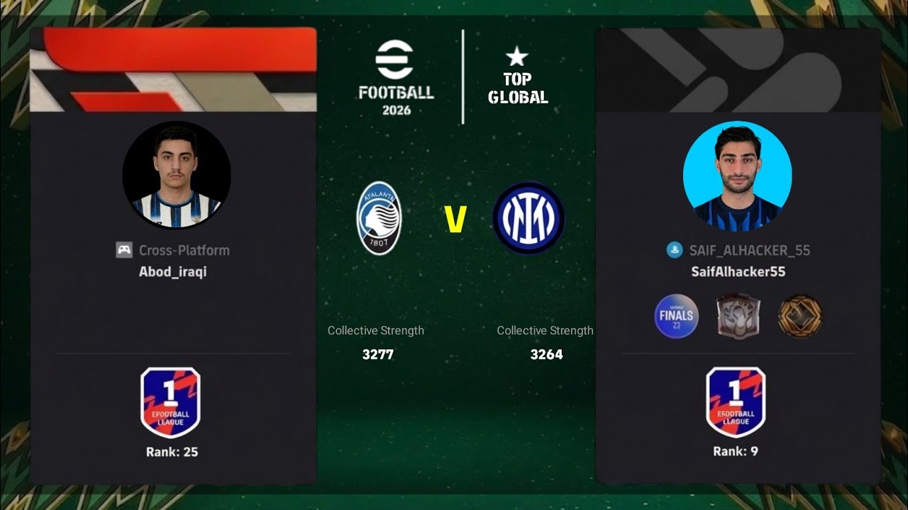 TOP GLOBAL WAR! Abod_Iraqi (Rank 25) Vs Saif_Alhacker_55 (Rank 9) | eFootball 2026