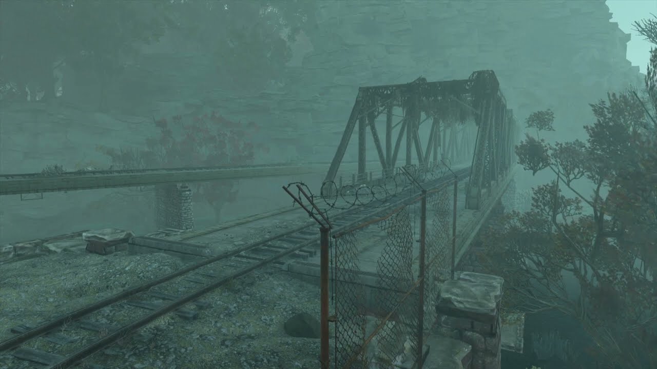 Fallout 76   Harper's Ferry Railroad Bridge   (Ambient + Music)
