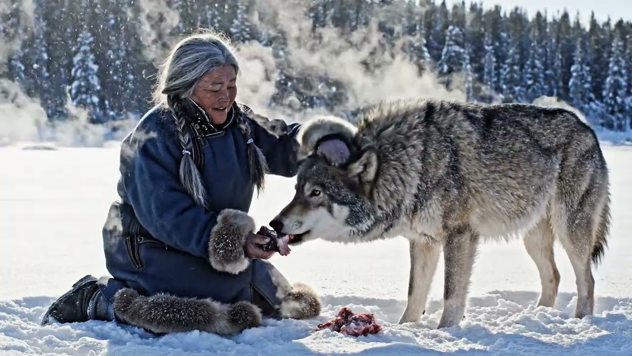 A Woman and a Wolf in the Frozen Winter | Survival, Trust, and the Cold Wild