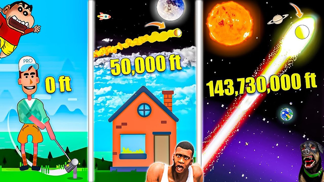 SHINCHAN Hitting a Golf Ball 4,591,682,832 MPH in GOLF ORBIT with FRANKLIN & CHOP | DREAM SQUAD