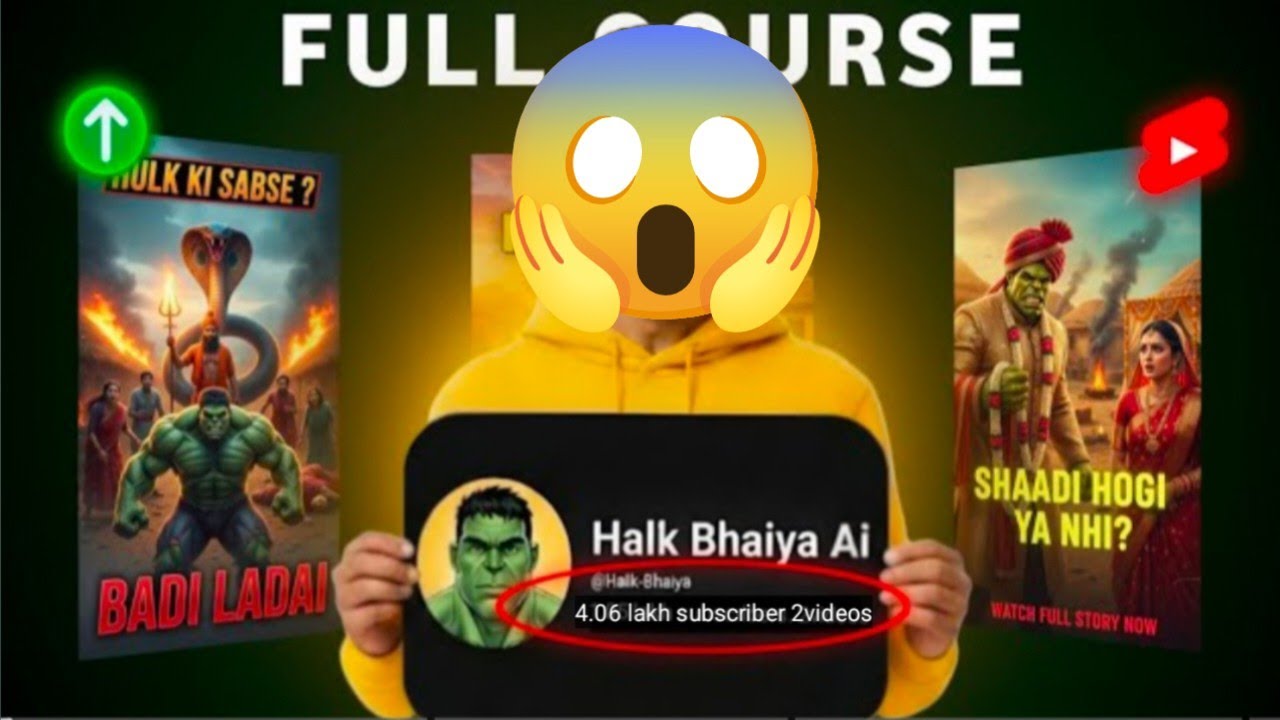 4 video main 4 lakh subscribers 😱 Halk bhaiya Ai short making tutorial |Sarmit TechZone #viralvideo