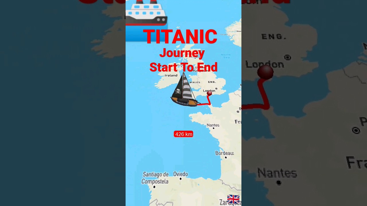 1912 Titanic Sank Route 😐😐 #shorts #viral #youtubeshorts #titanic