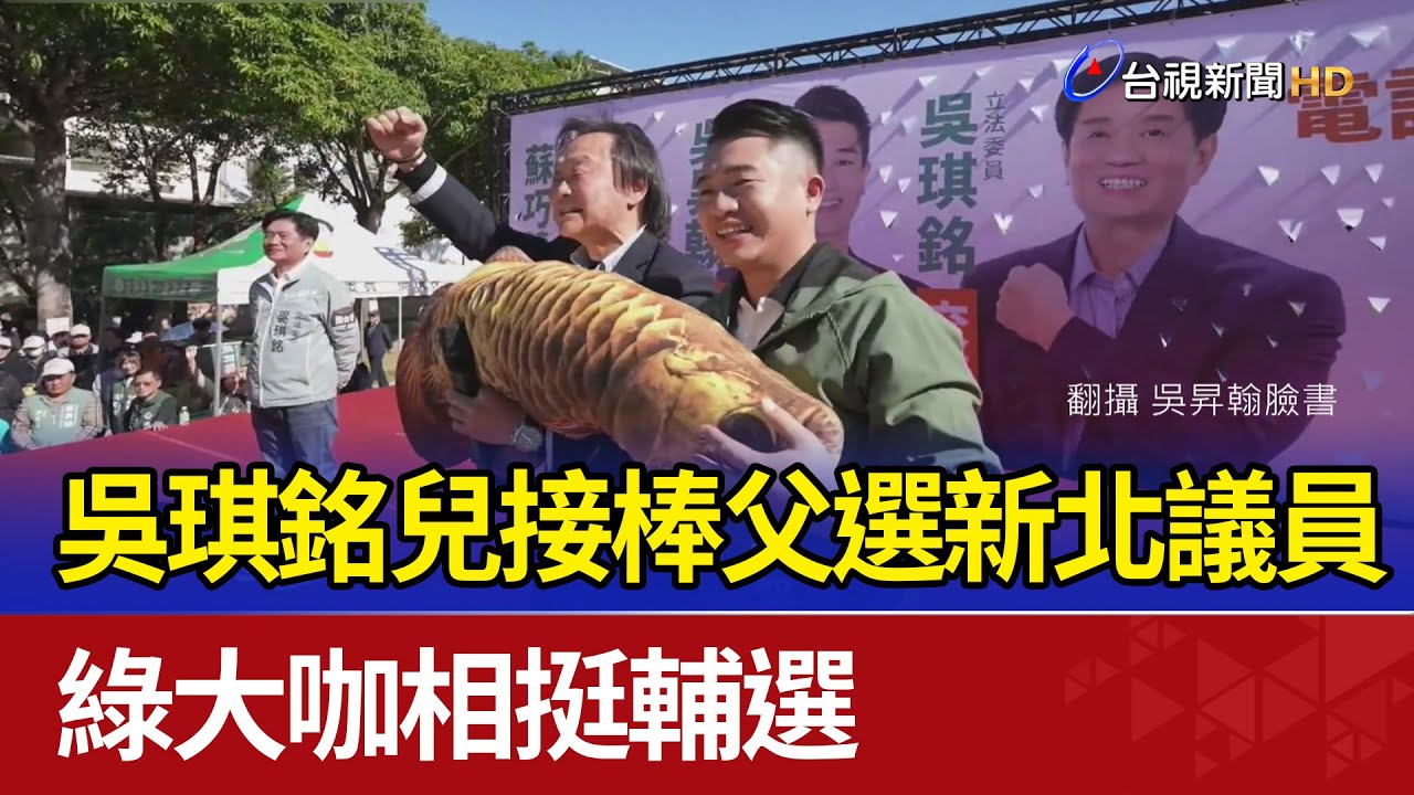 吳琪銘兒接棒父選新北議員 綠大咖相挺輔選