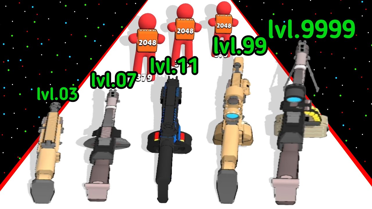 Gun Up 2048 Level Up Gun Evolution Max Level Part-2 Gameplay (Updated_Version) 2024