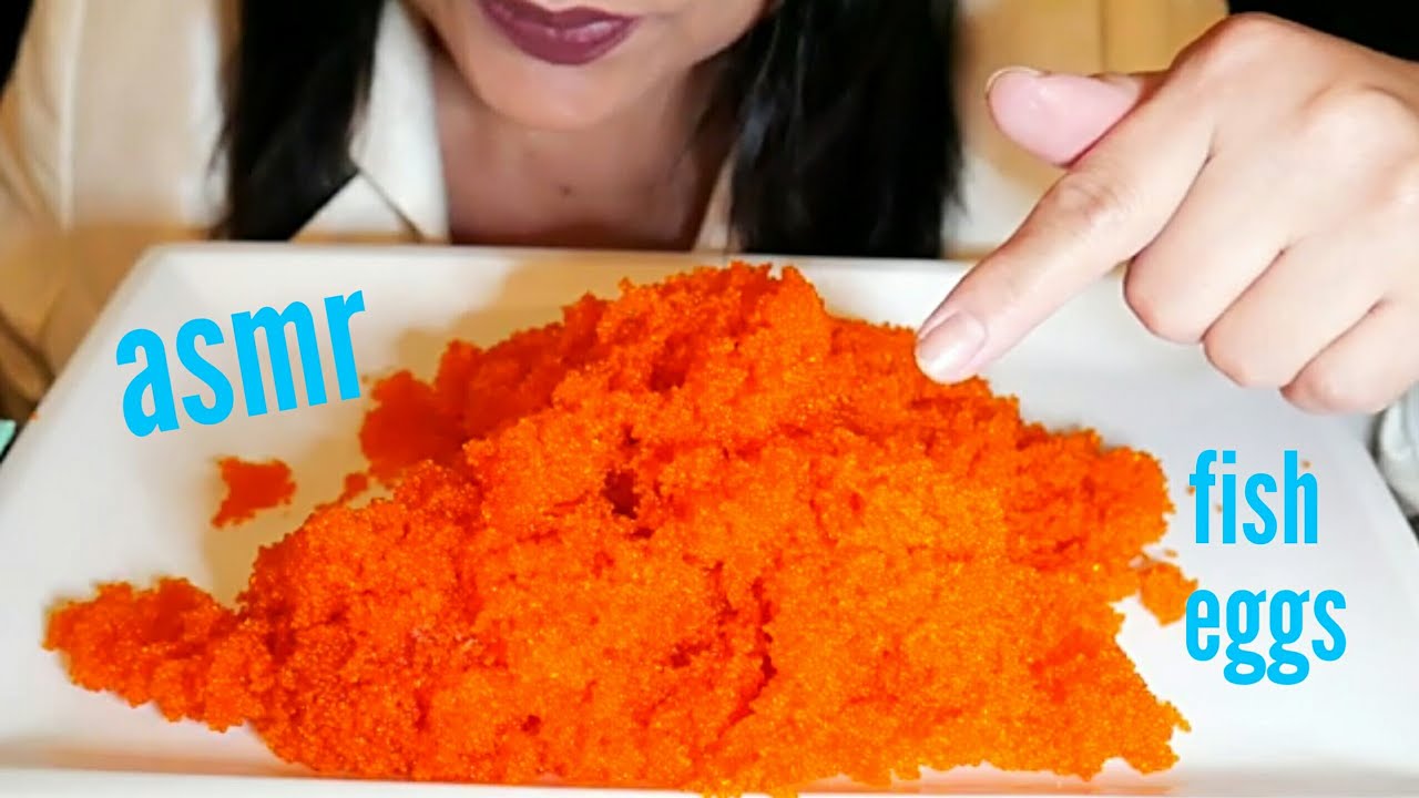 ASMR - BEST POPPING CRUNCHY TOBIKO EGGS/ FLYING FISH ROE ( EATING SOUNDS)