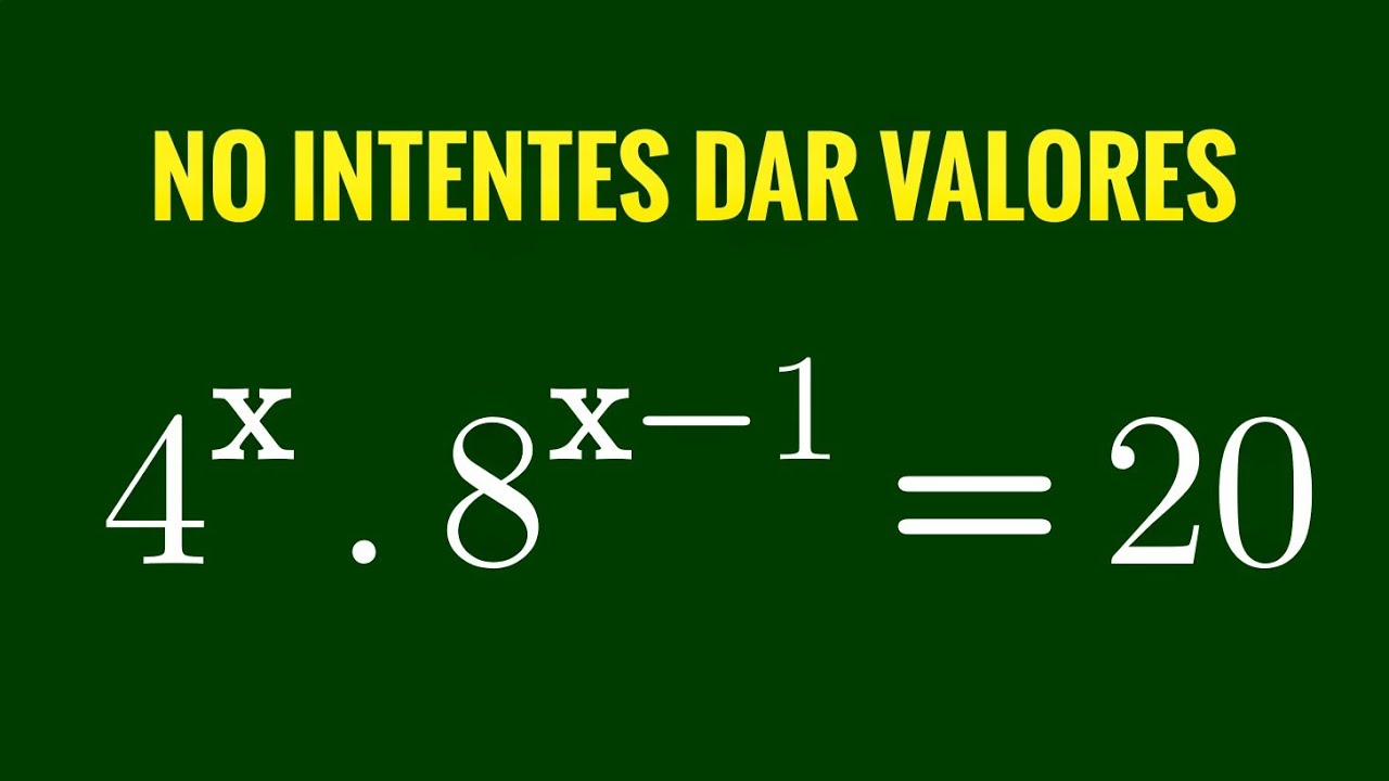 Es sencillo con Leyes de Exponentes y Logaritmos/No hallarás ningún valor entero para x 