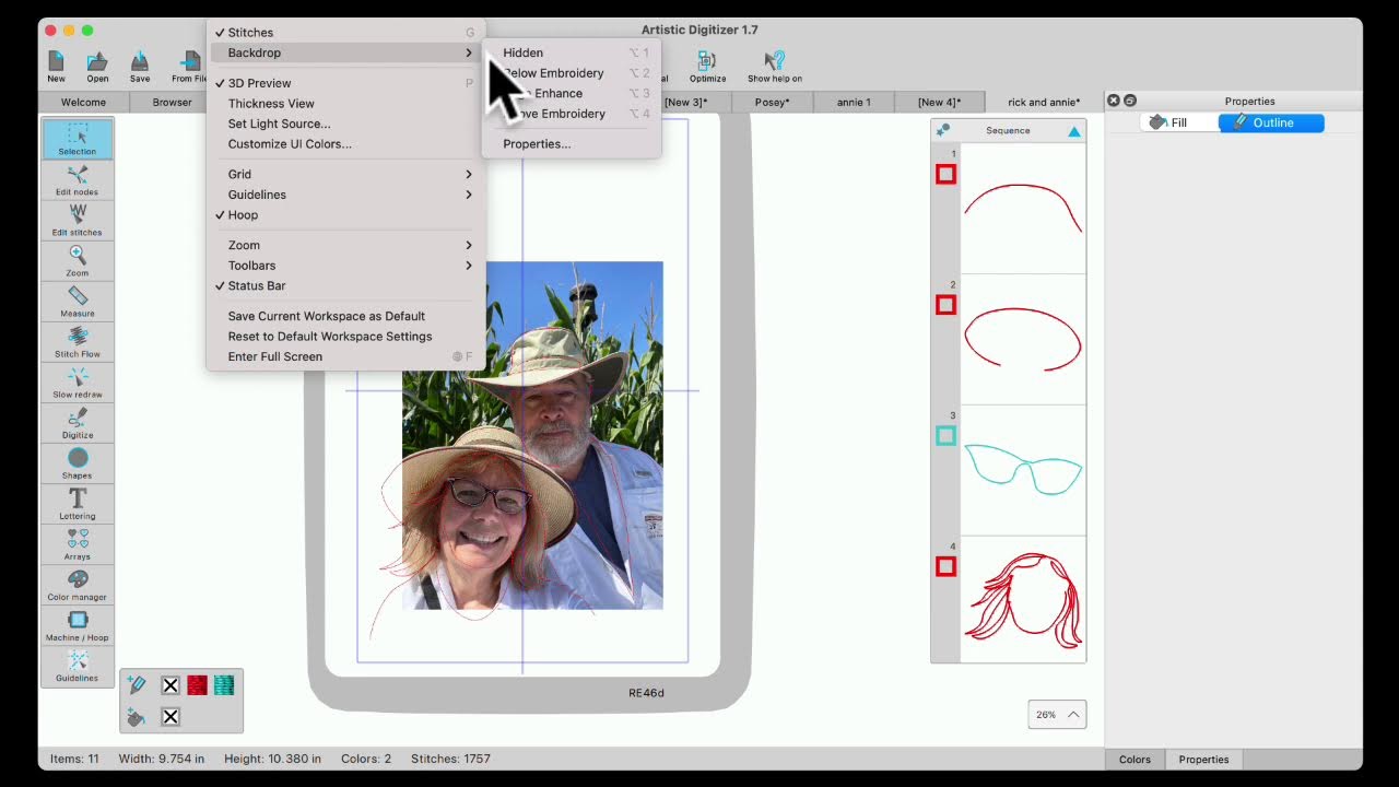 Creating Outline Art in Artistic Digitizer