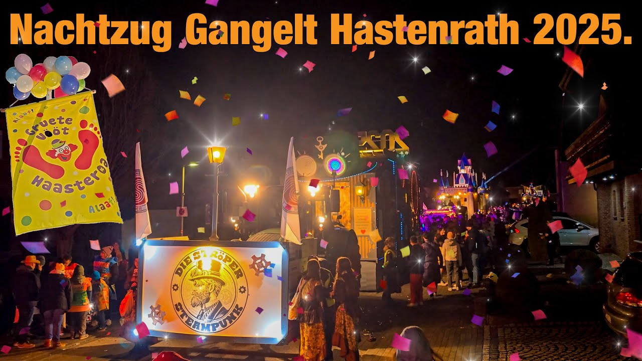Nachtzug in Gangelt Hastenrath IG Gruete Vööt Haasterao e V Lichterzug Karneval 2025 D'r Zoch Kütt 👍