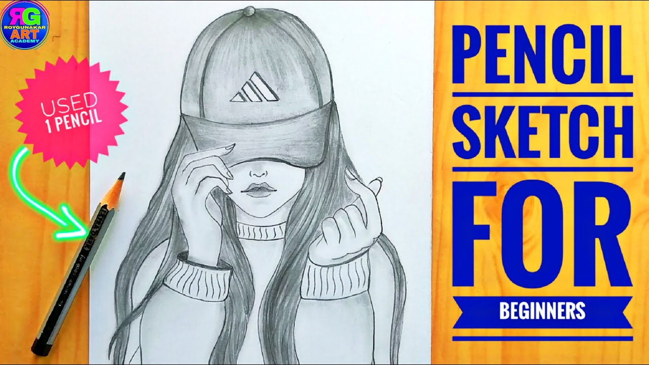 How to Draw A Girl with Cap for Beginners ||step by step || Pencil Sketch || Hidden Face Drawing