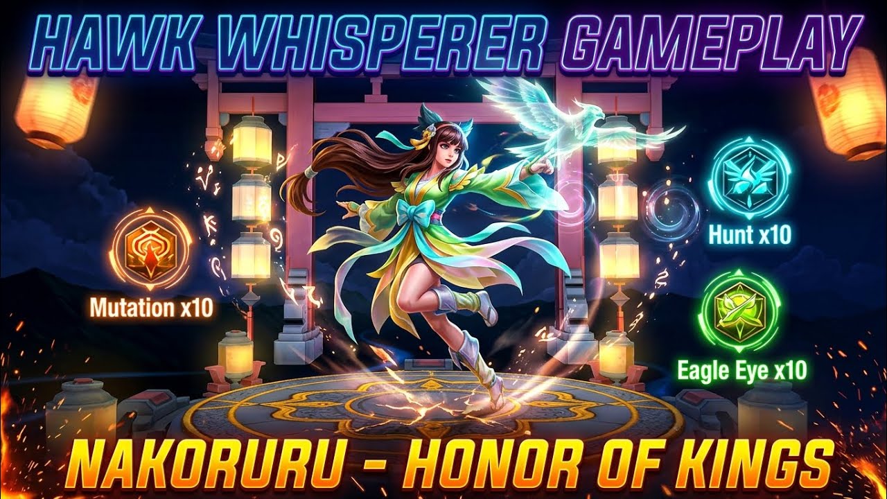 Hawk Whisperer Nakoruru BEST Gameplay India! OP Jungle Build Mutation/Hunt/Eagle Eye - HoK Guide