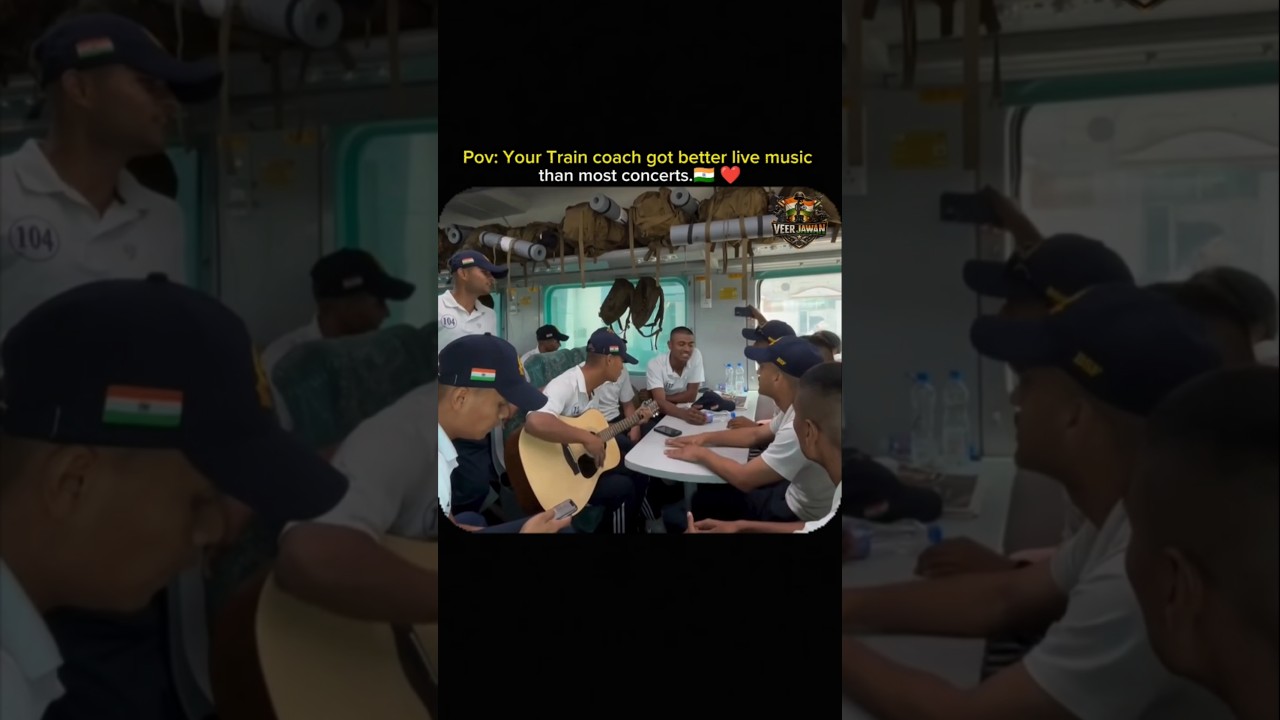 Pov: Your Train coach got better Live Music than most concerts 🇮🇳 ❤️ #army #shorts #ytshorts #bsf