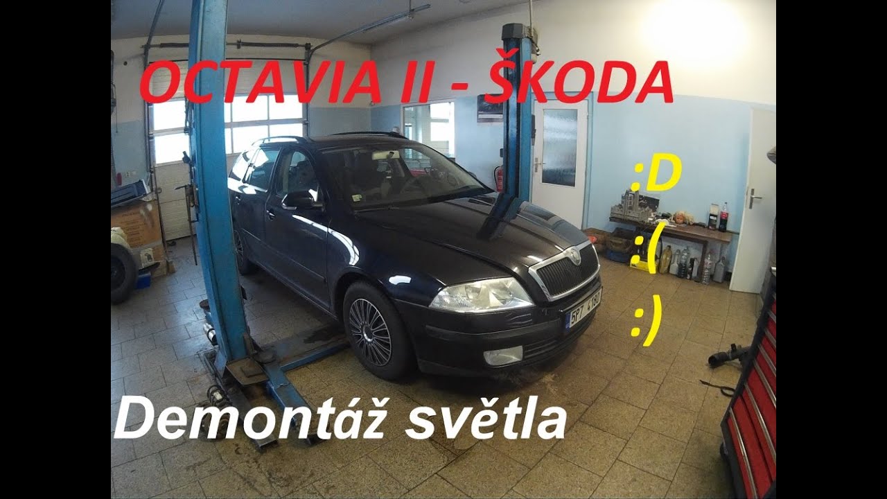 Škoda Octavia II - Demontáž světla, Výměna Žárovky :)BEZ KOMPRESE(: