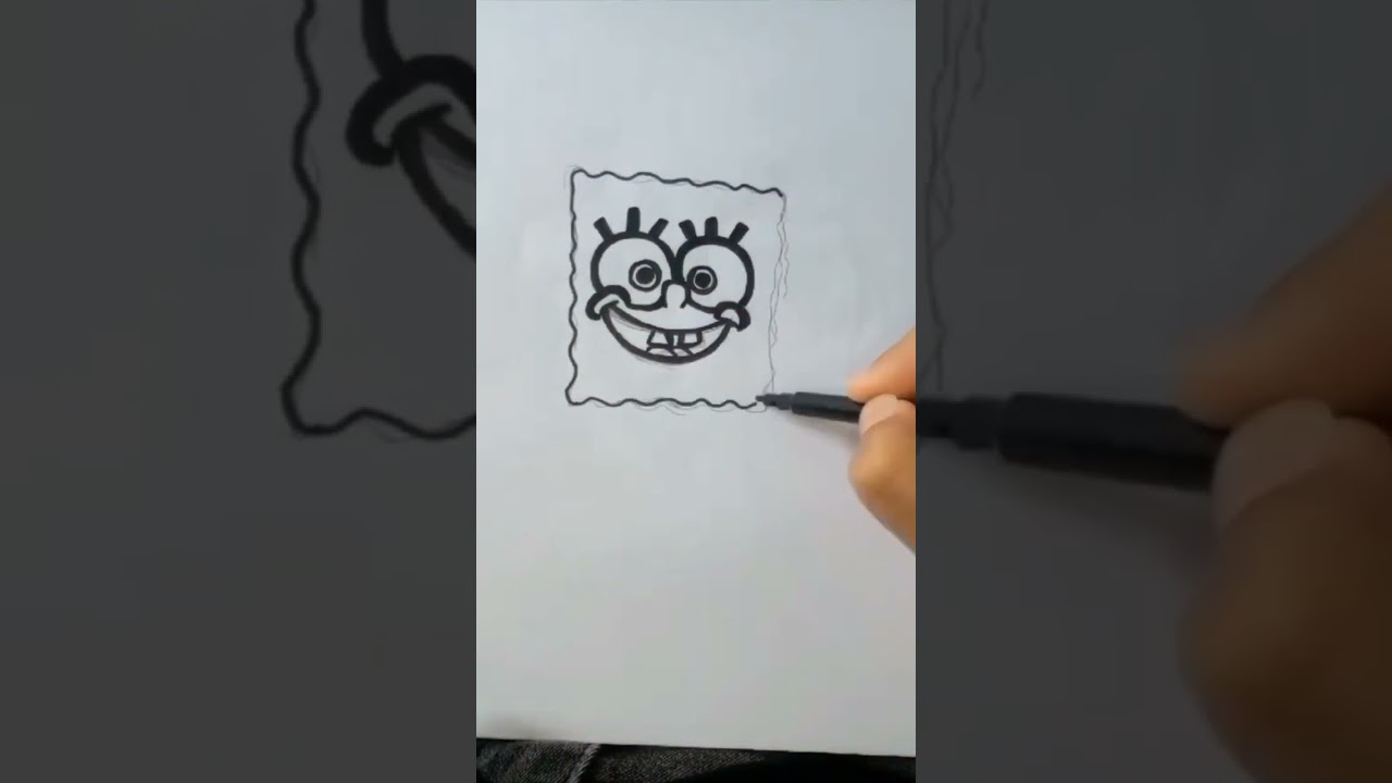 Desenhando o Bob Esponja. #shorts #bobesponja #desenhando #desenhei #desenho #drawing #desenhos #art