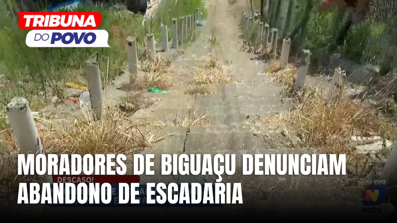 Moradores denunciam abandono de escadaria usada diariamente em Biguaçu