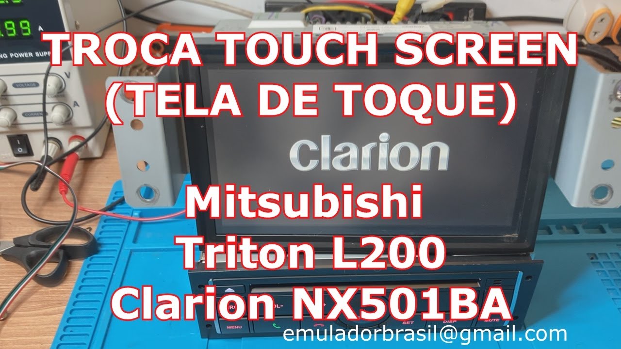 Troca de Touch Screen (Tela de Toque) Clarion NX501BA Mitsubishi Triton L200 Multimidia