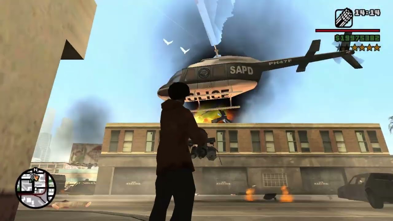gta san run away from police part3