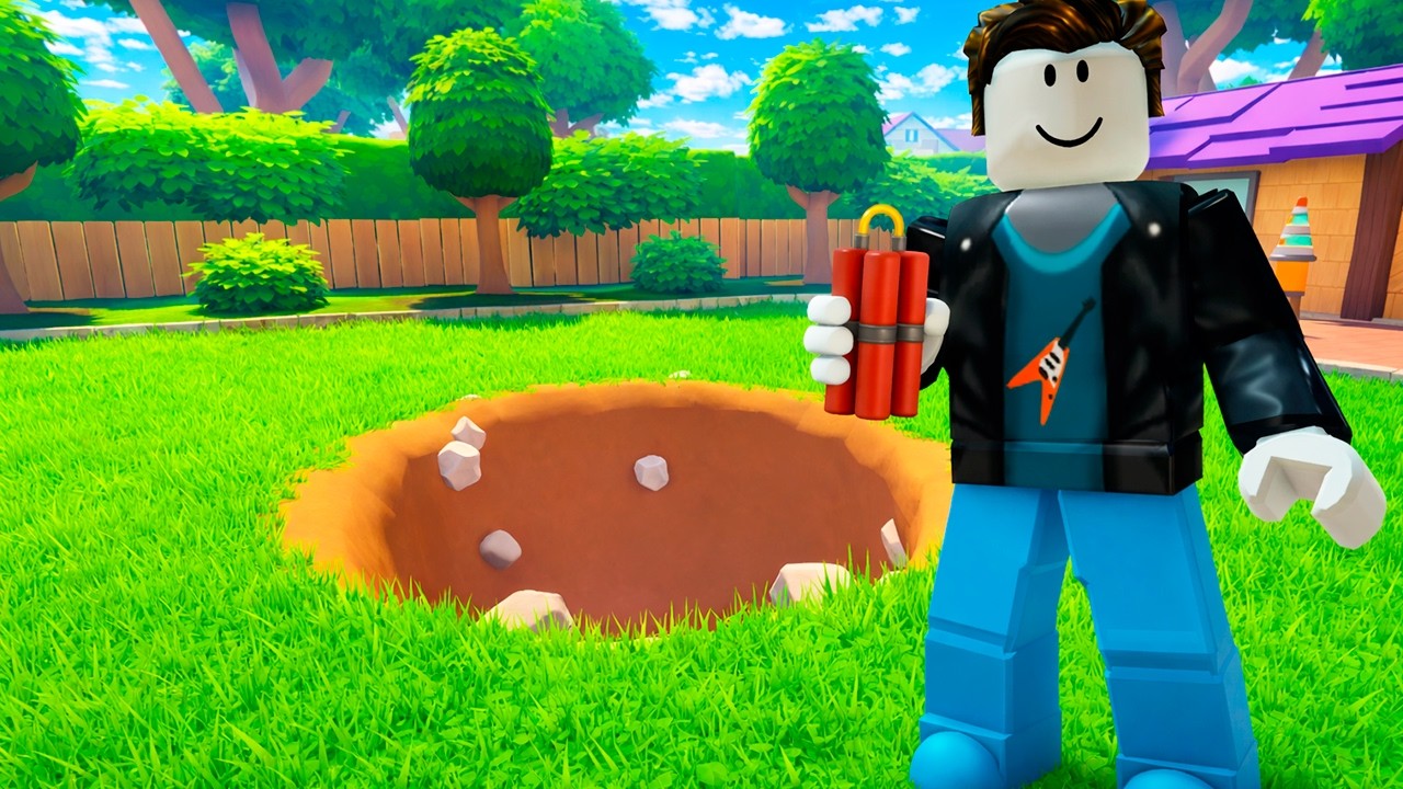 JOGUEI EXPLOSIVO NO QUINTAL E DESTRUI TUDO! ROBLOX