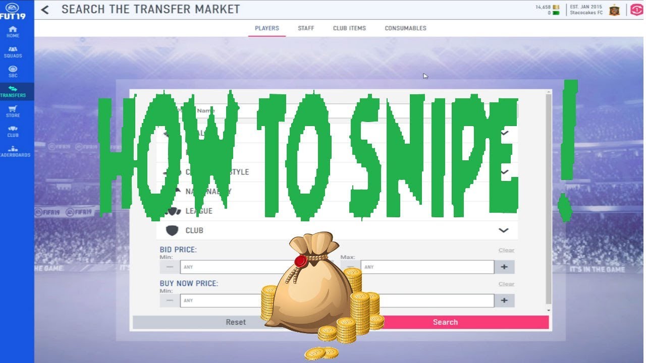 FIFA 19 Ultimate Team How TO SNIPE USING THE WEB APP - STARTING FILTERS, PLAYERS TO LOOK FOR
