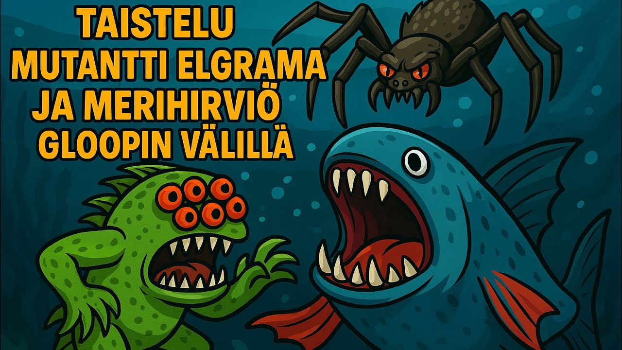 Taistelu mutantti Elgramain ja merihirviö Gloopin välillä