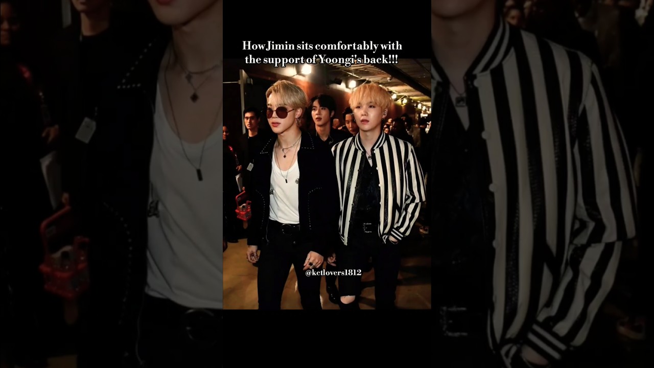 How Jimin sits comfortably with the support of Yoongi's back!!! #yoonmin #minyoongi #jimin #shorts