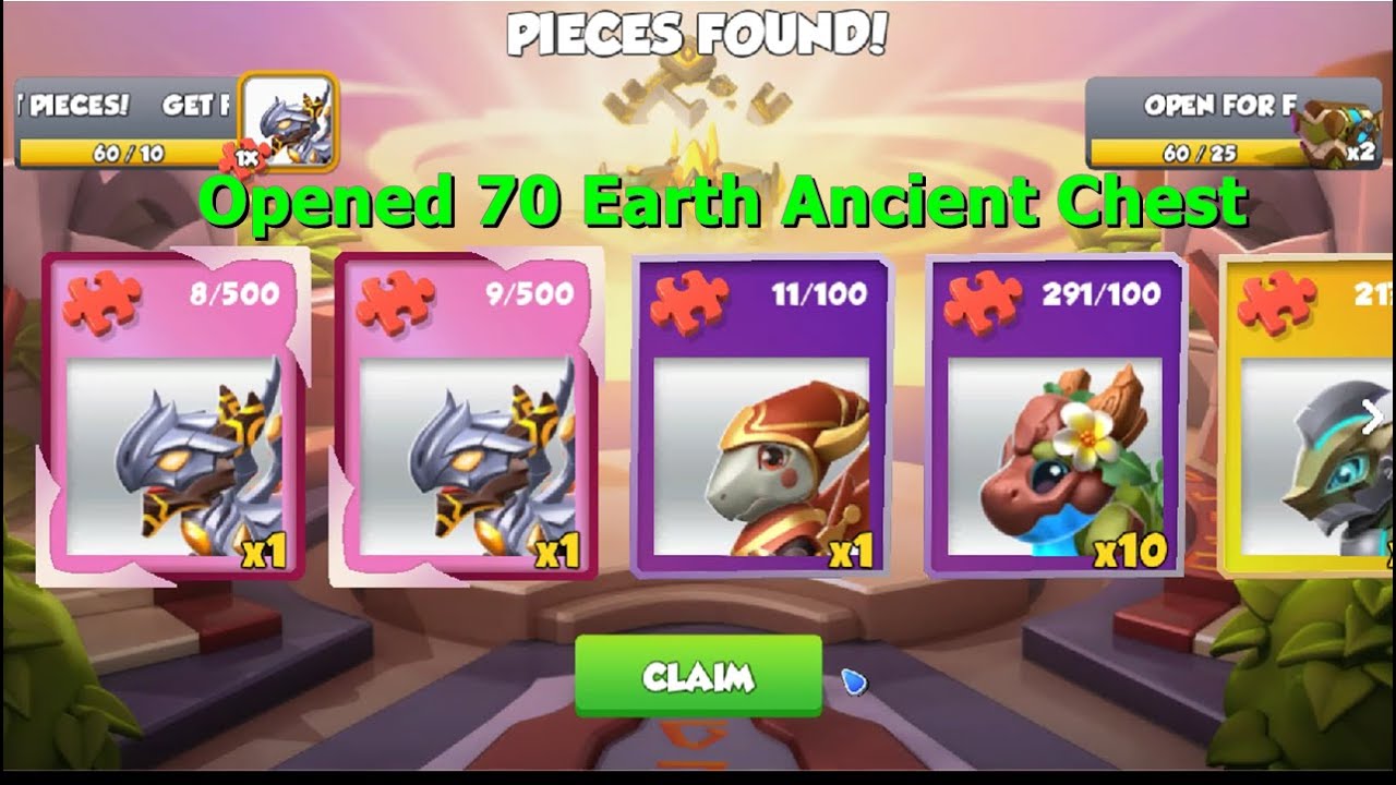 Opened 70 Earth Ancient Chest Dragon Mania Legends  Origin of Earth Ancient event  DML
