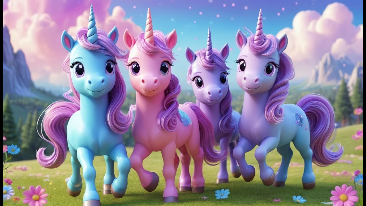 Three Little Toy Unicorns Gallop Gallop Gallop 🦄 | Magical Nursery Rhyme & Fantasy Song