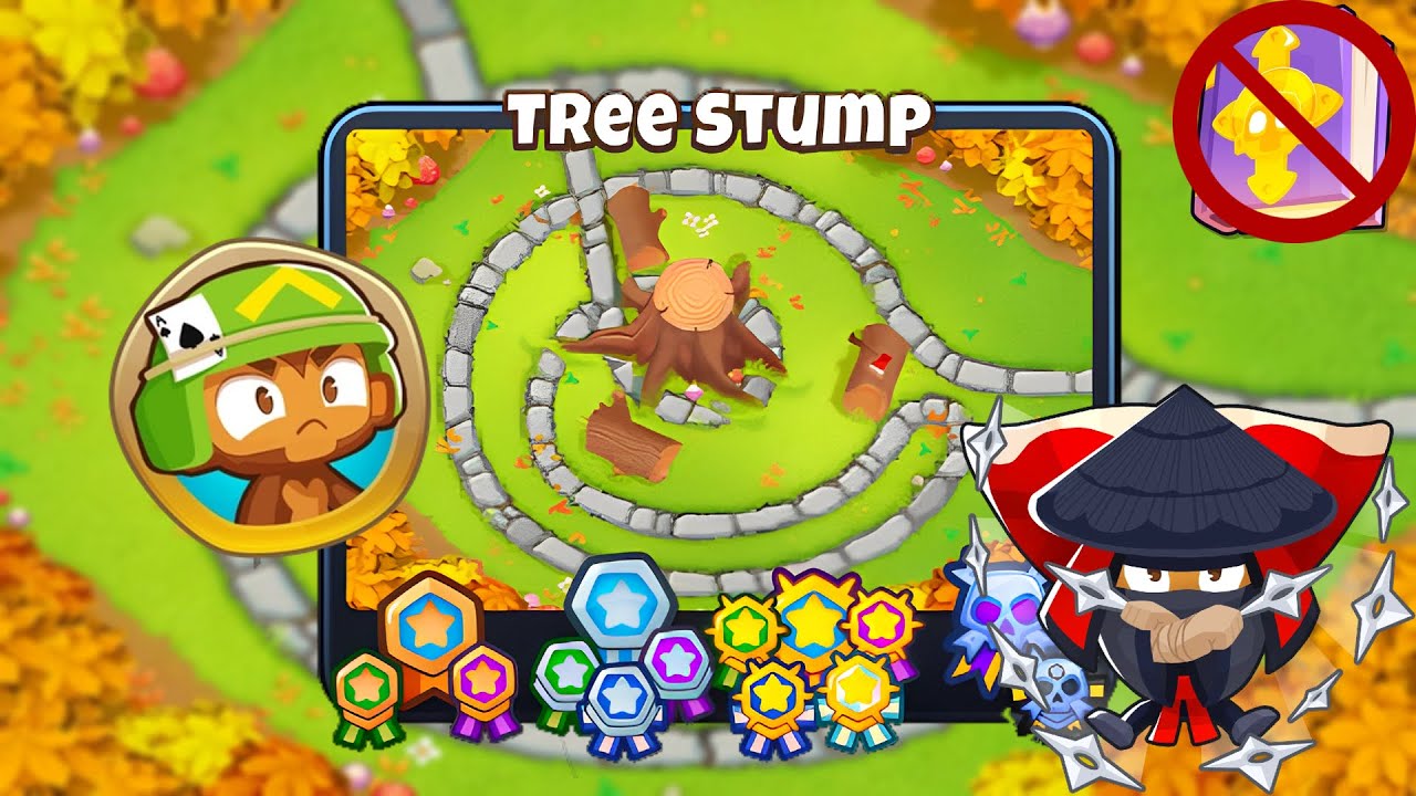 Tree Stump [Medium Standard] Guide | No Monkey Knowledge | BTD 6 (2023 Updated) 4K