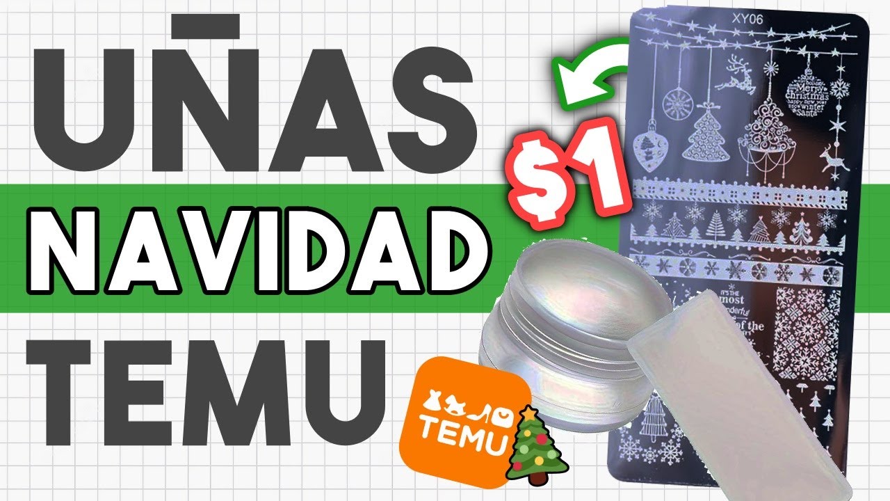 PROBANDO NUEVOS PRODUCTOS · UÑAS NAVIDAD CON TEMU 🎄💅🏼