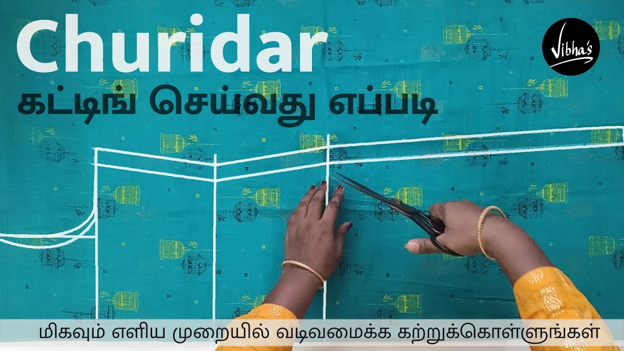 Easy & simple Chudithar cutting and stitching in Tamil #1 | Churidhar Top cutting | Vibha’s Fashion