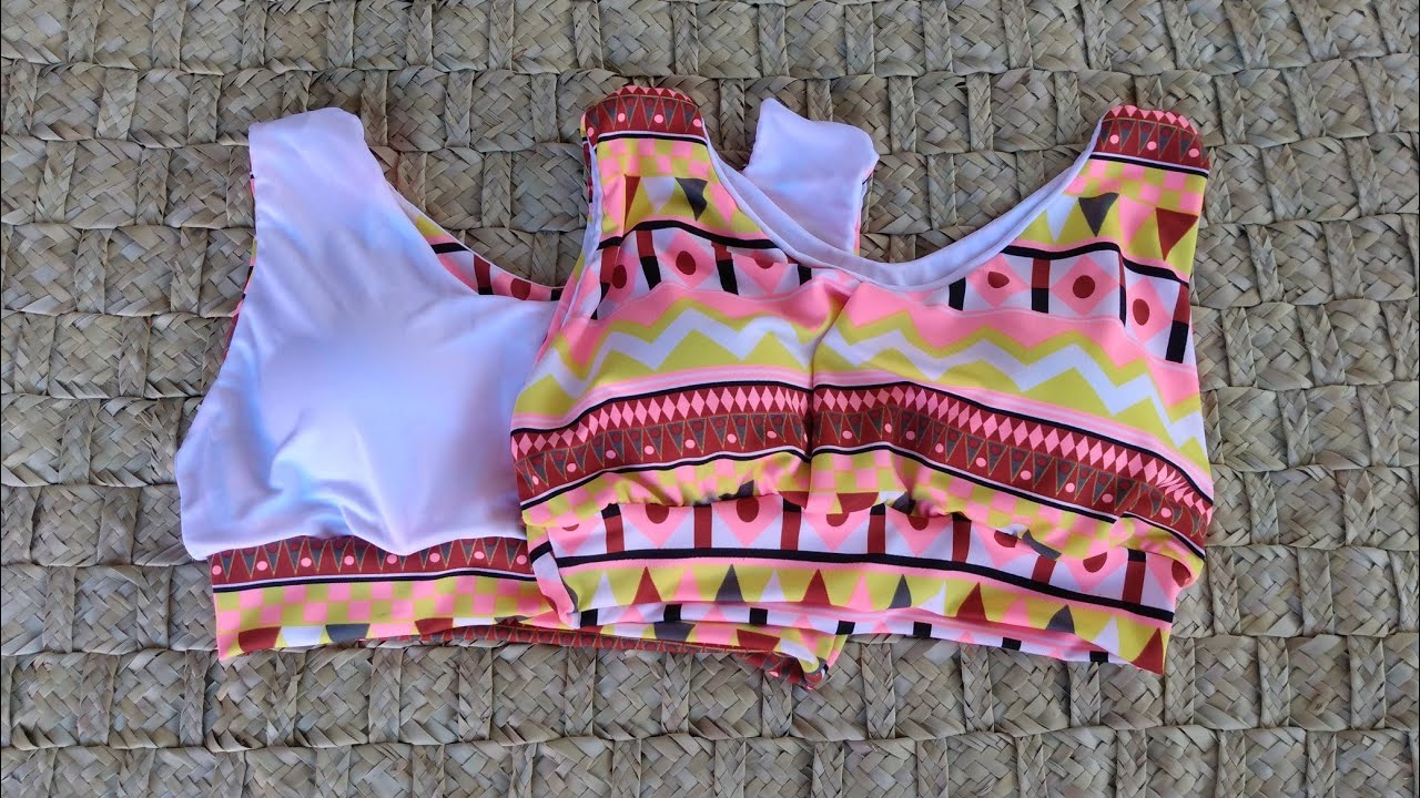 Top fitness reversível feito só na OVERLOQUE | MODA PRAIA