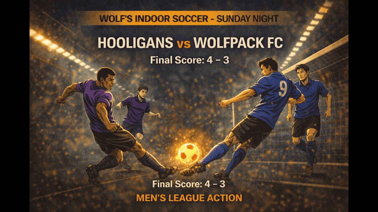 Hooligans vs Wolfpack FC | 7-Goal Thriller Ends 4–3 | Sunday Night Men’s League