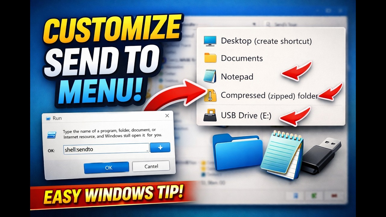 Настройте меню «Отправить в» в Windows за 1 минуту! #novatech
