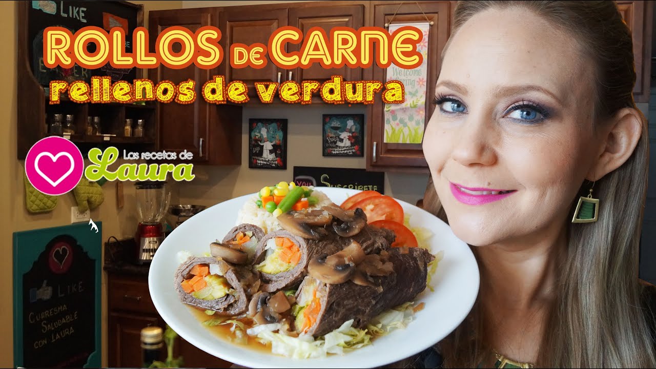 Rollitos de carne rellenos de verdura ♥ Vegetable-Stuffed Rolled Steak