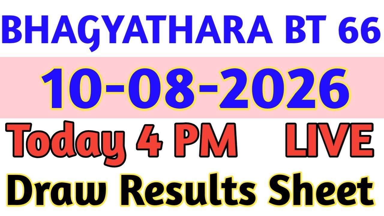 BHAGYATHARA BT 66 Kerala Lottery Result Today (10 August 2026) 🔴 LIVE