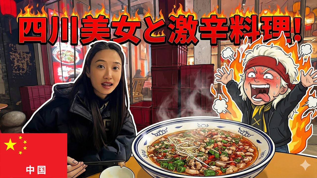 中国でとびきりの四川美女ととびきり辛い四川料理を喰らうドラム仙人ことファンキー末吉