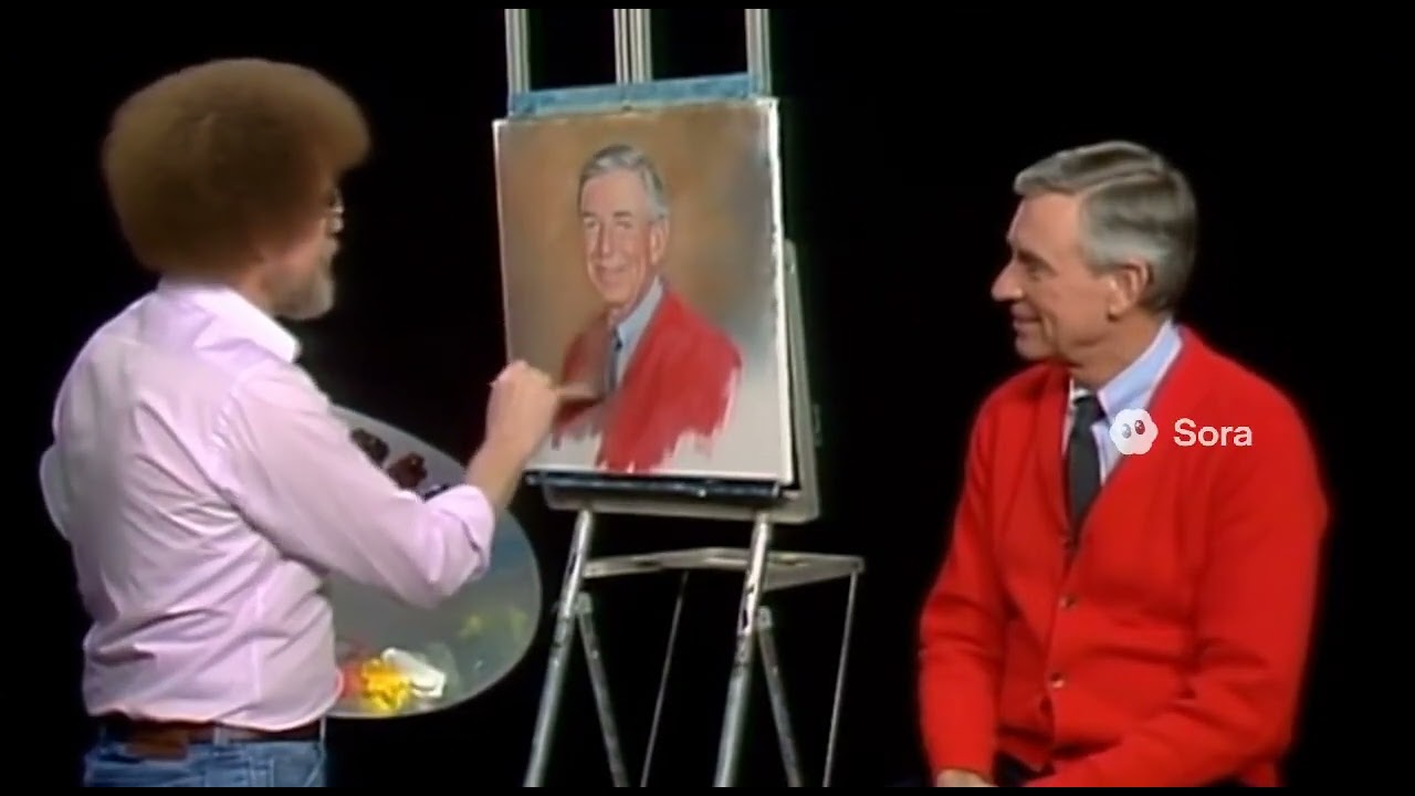 Bob Ross Paints Mr. Rogers&hellip; Very Passionately