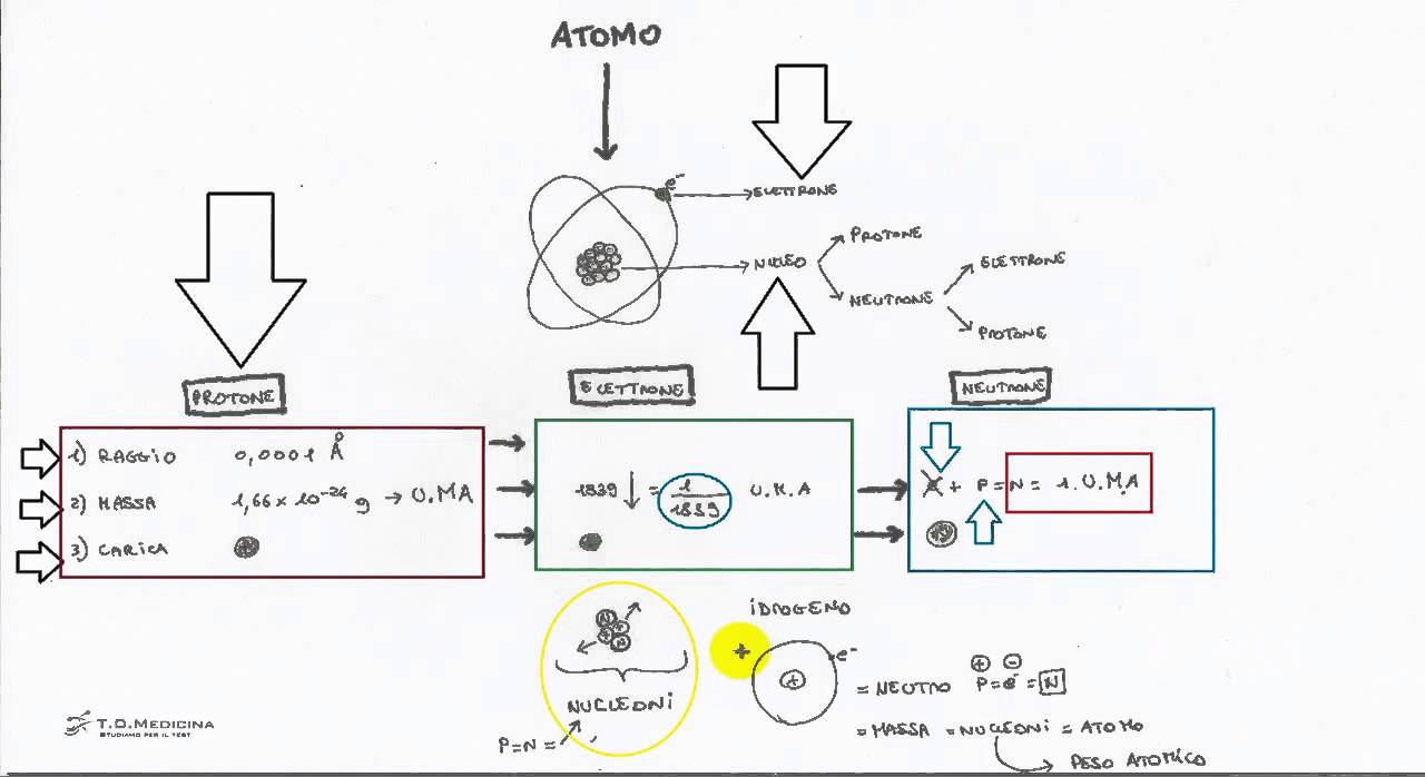 L'atomo. Definizione e struttura. Riassunto per il Test di Medicina.