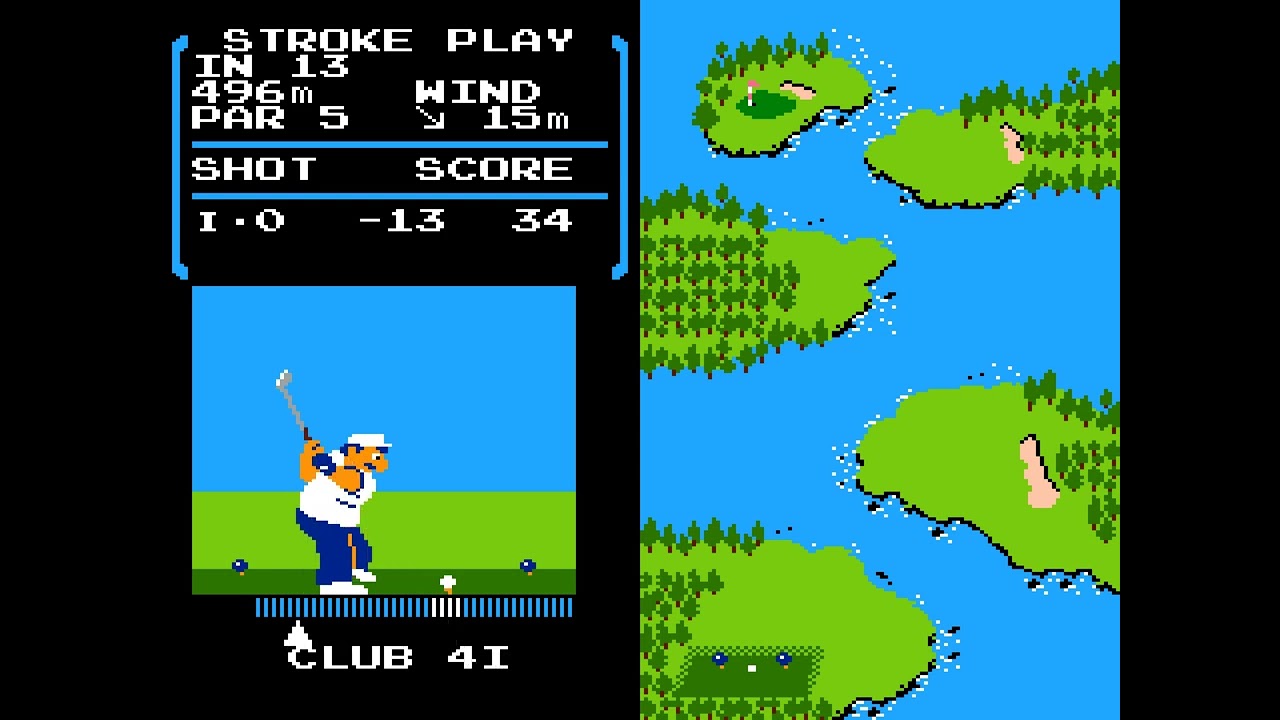 Golf (Famicom Disk System, 1986) – 18-Hole Session Single Player 🏌️‍⛳🌬️