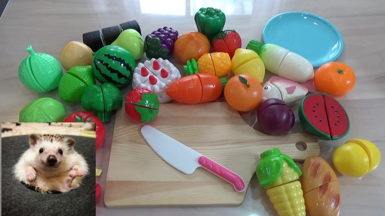 おままごとトントン♪part1 レジうちや野菜や果物などの食材をザクザク包丁で切るよ！料理　遊ぶ　学び　知育　学習　kids　play house   소꿉 놀이　chơi nhà