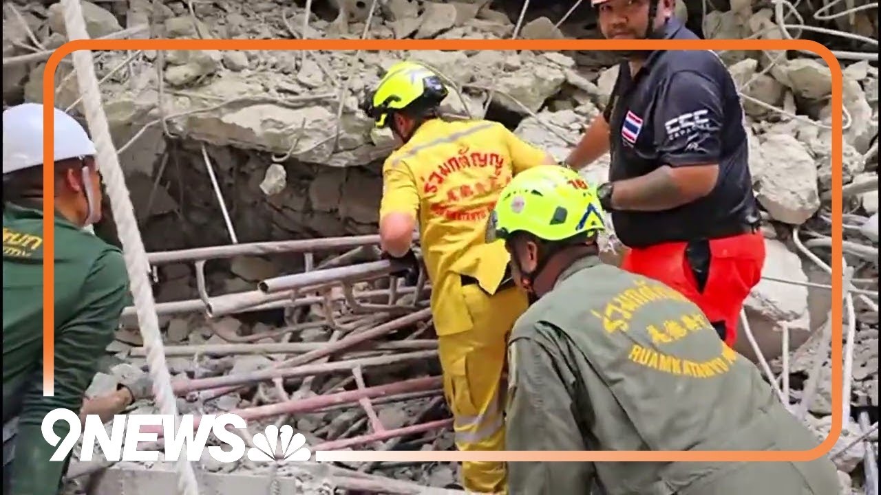 Earthquake Rescue Efforts at Site of a Collapsed Building in Bangkok, Thailand