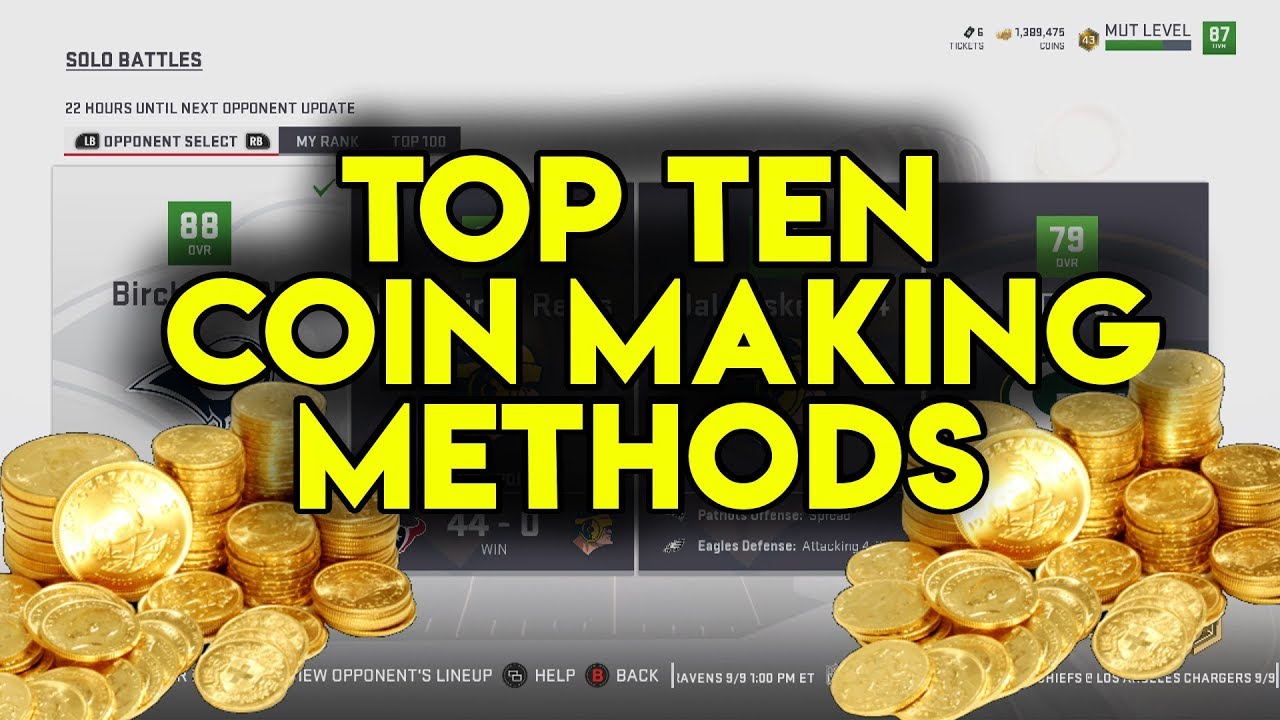 Best Ways to Make Coins in Madden 19 Ultimate Team! Top Ten Methods! Madden 19