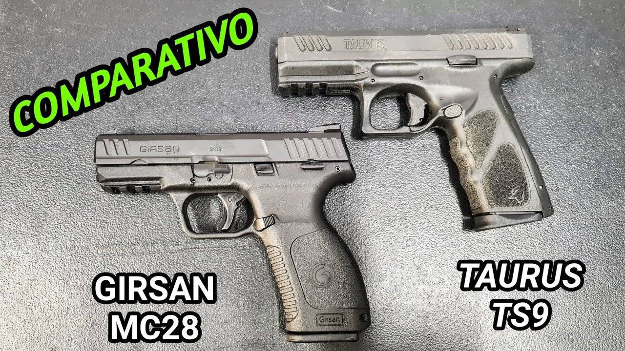 TAURUS TS9 vs GIRSAN MC28, Comparativo das 9mm boas para PORTE, Análise em Detalhes.