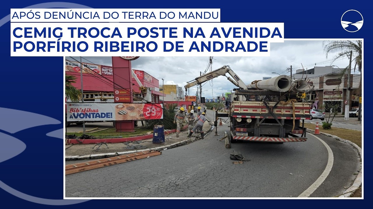 Após denúncia do Terra do Mandu, Cemig troca poste na avenida Porfírio Ribeiro de Andrade