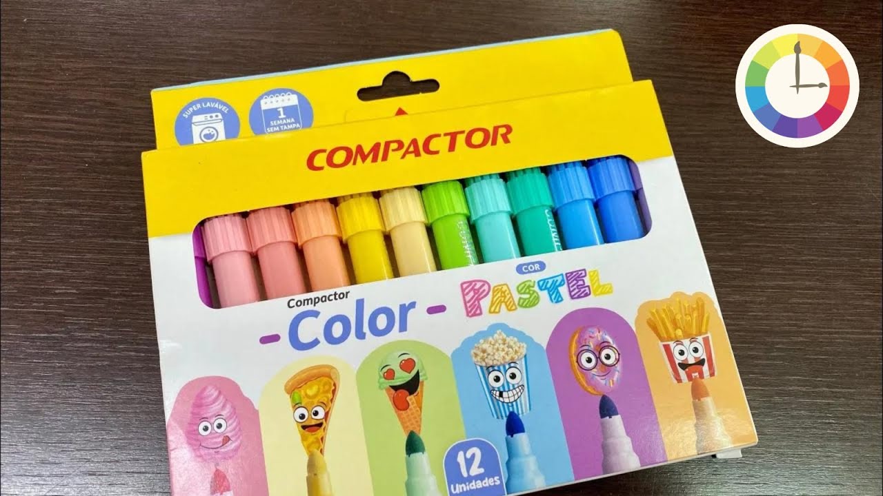 Canetinhas COMPACTOR Tons Pastel - 12 cores