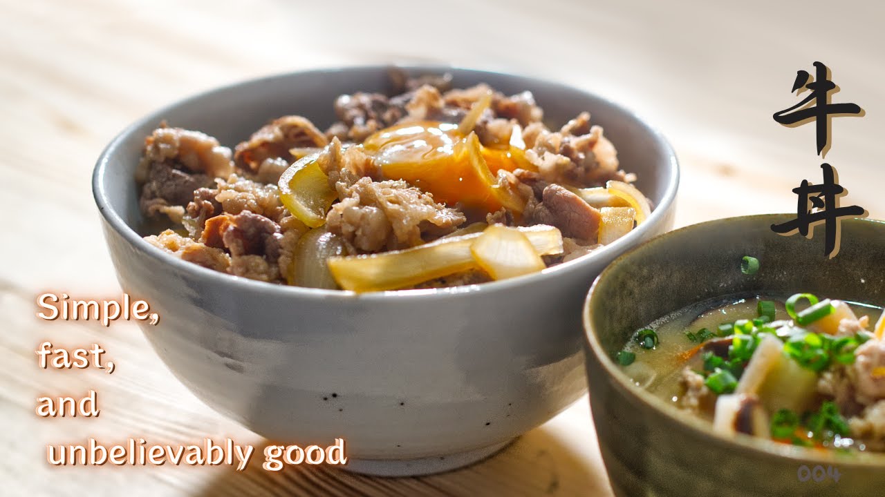 Japan’s Easiest Beef Bowl You Can Make in 15 Minutes — Plus a Delicious Pork Miso Soup早い美味い牛丼！＆豚汁