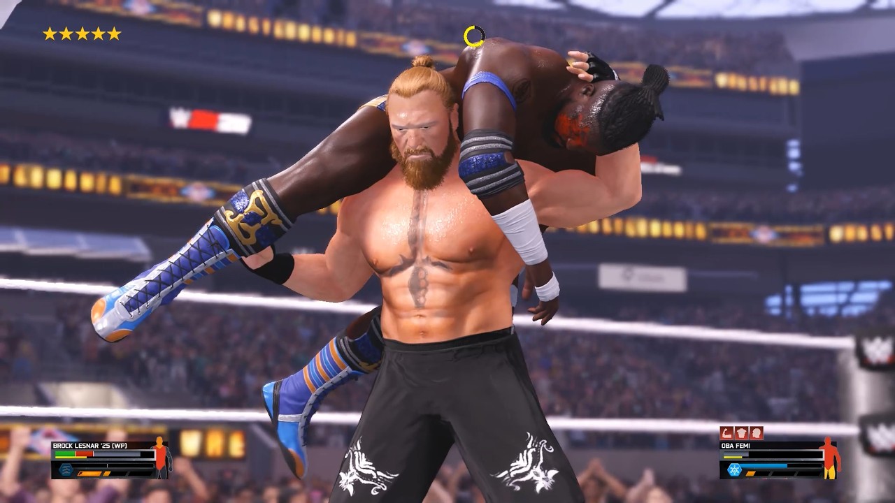 Brock Lesnar Vs Oba Femi - No Holds Barred Match - WWE 2K25 PC Gameplay